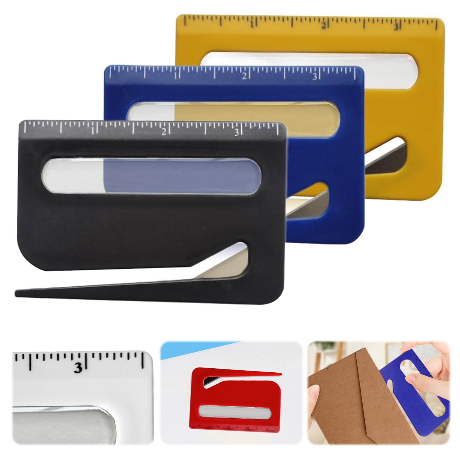 Clinaoy 2Pcs Envelope Opener with Magnifying Glass And Ruler Letter ...