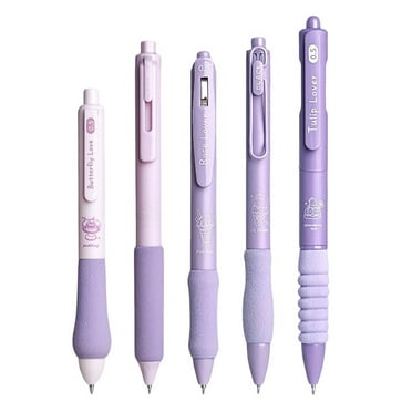 Clinaoy 5-Pack Gel Pens – Retractable, Quick-Dry Ink, 0.5mm Fine Point with Comfort Grip for Smooth Writing & Journaling