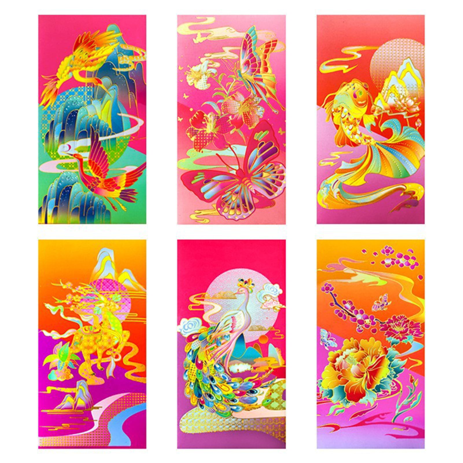 Clinaoy 6Pcs Chinese New Year Red Envelopes 2025 Lunar Yera of The