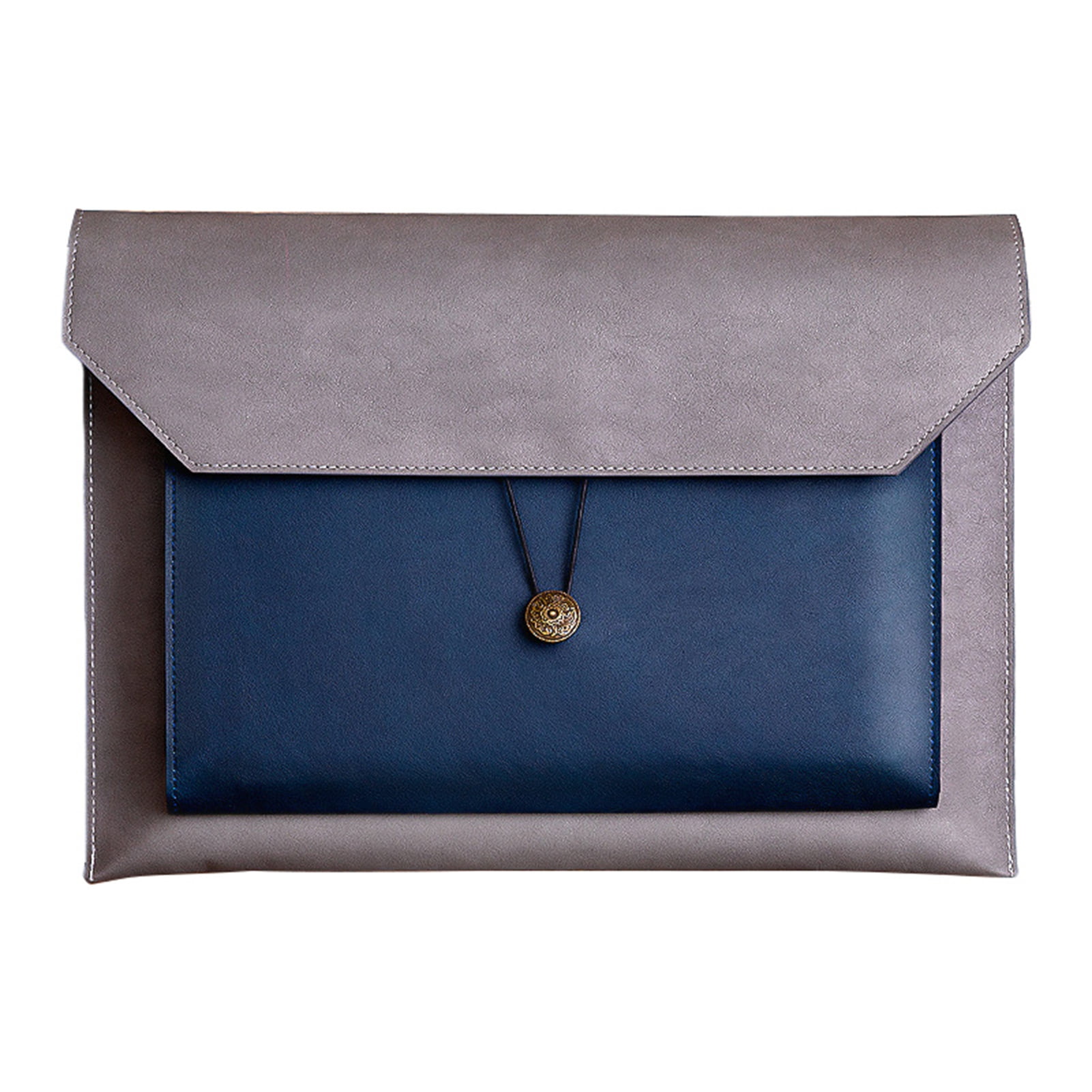 Clinaoy A4 Document Bag Folder Holder with Elastic String Faux Leather ...