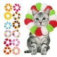 thumbnail image 1 of Clinaoy Cat Collar Colorful Plush Ball Adjustable Neck Wear Rainbow Color Anti-bite Anti-lick Pet Soft Collar Dog Post Surgery Protective Collar Pet Supplies, 1 of 8