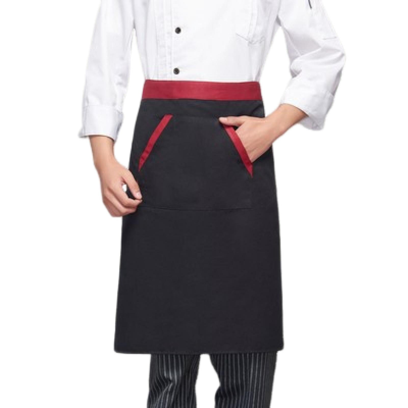Clinaoy Half Apron with Pockets Cooking Baking Cleaning Oil Stain ...