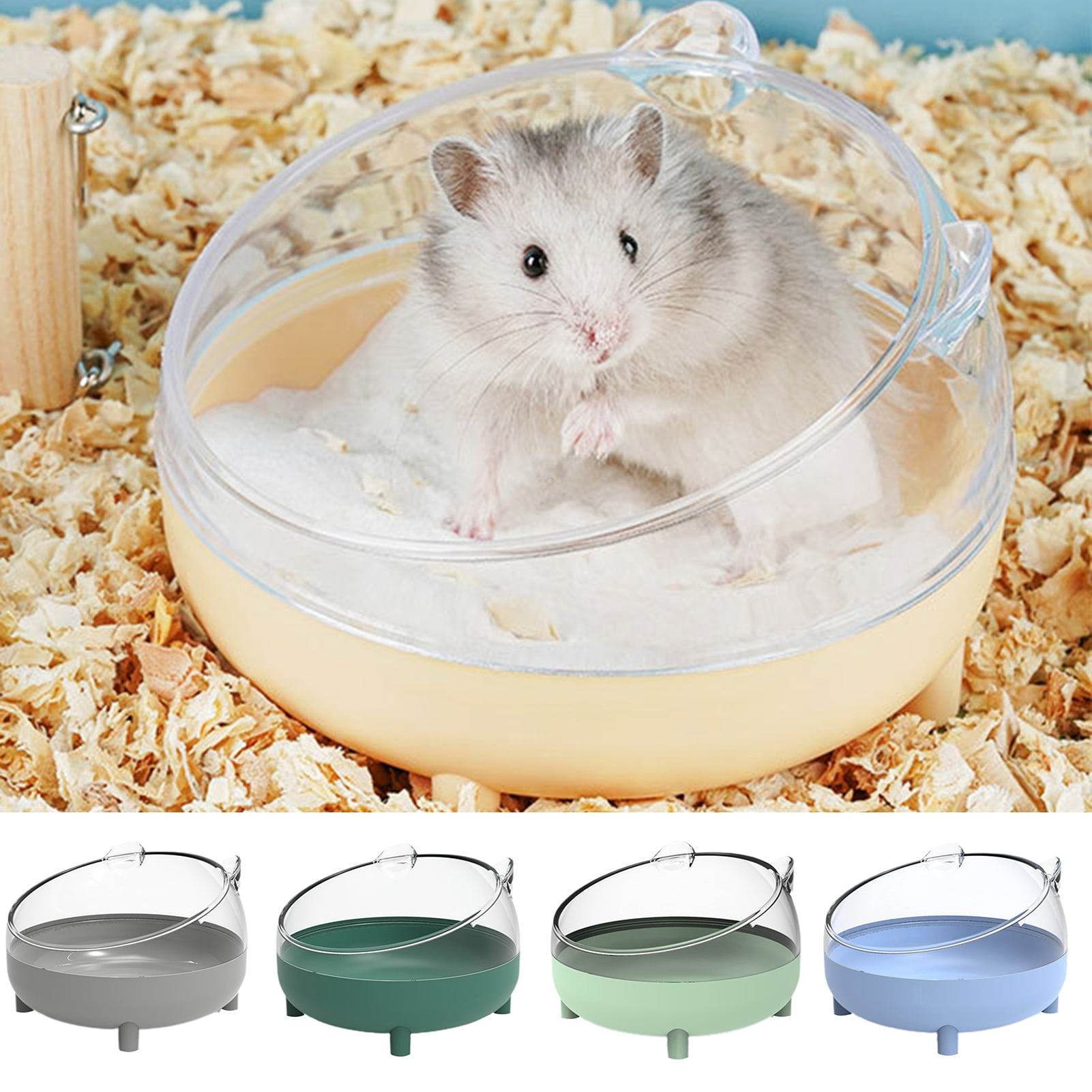 Snapshot of Clinaoy Hamster Bathtub Drop Resistant Cute Shape Easy To Wash Panoramic Transparent Big Space