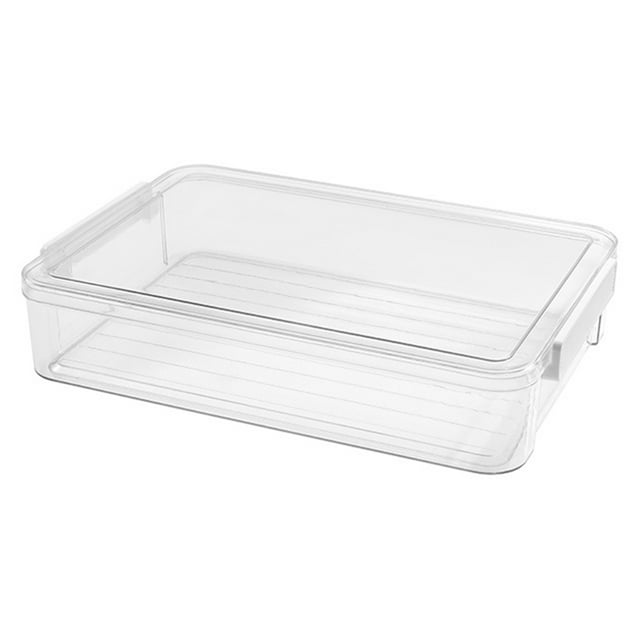 Clinaoy Plastic File Storage Box A4 Size Clear Stackable Organizer ...
