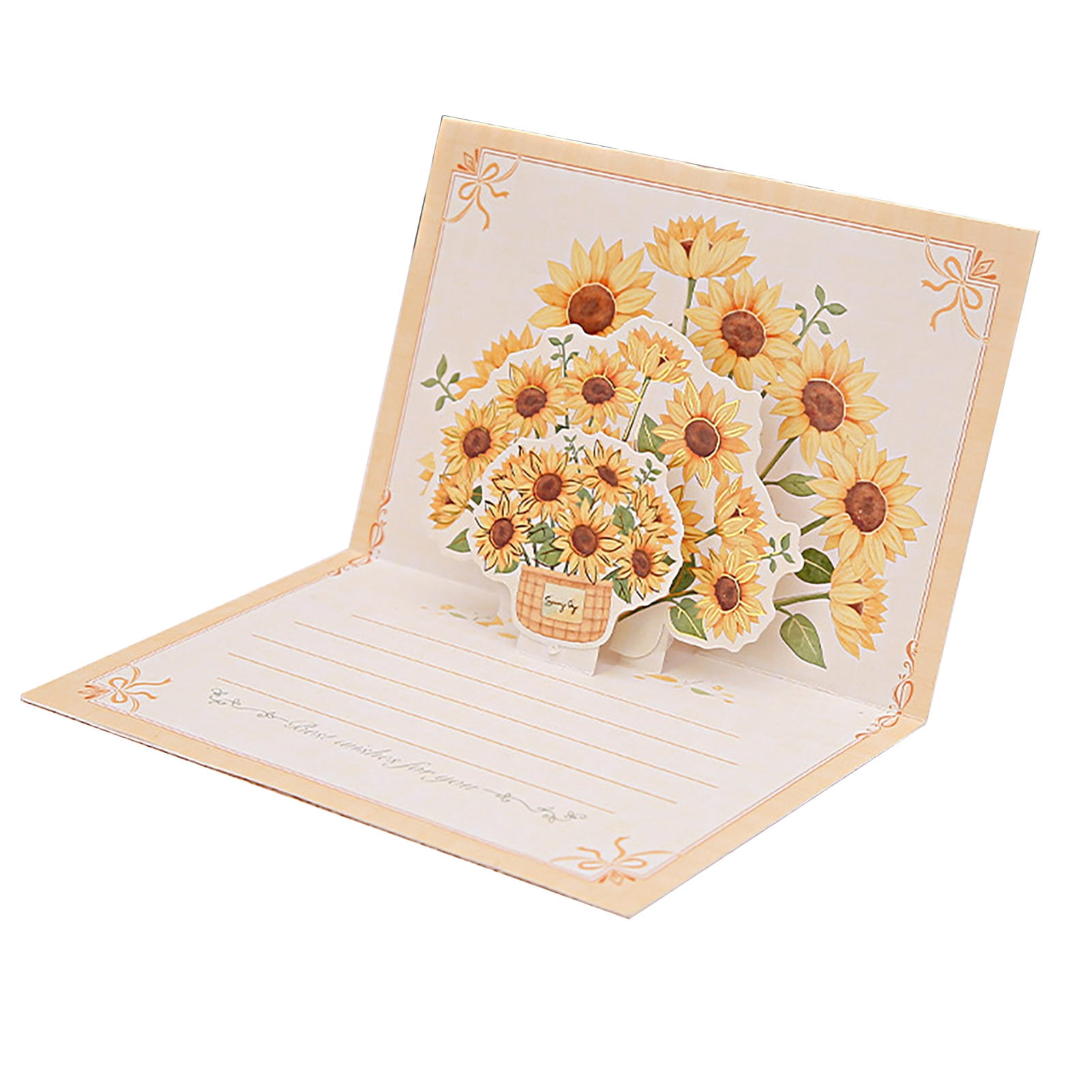 Clinaoy Pop-Up Greeting Card 3D Flower Bouquet Card Handmade Rose ...