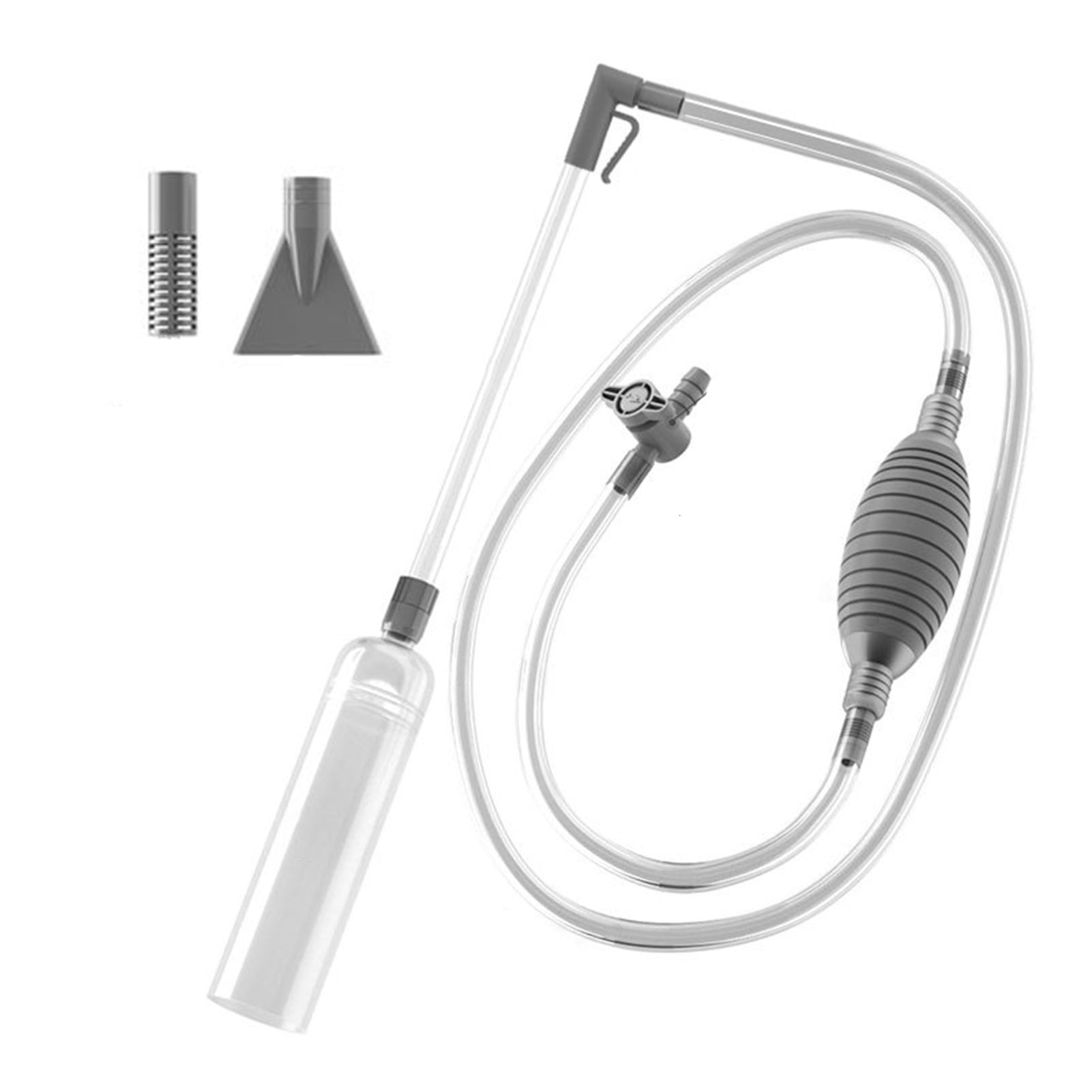 Clinaoy Swimming Pool Vacuum Cleaner with 2 Nozzle Adapters Clear