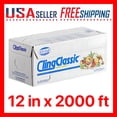 thumbnail image 1 of Cling Classic Plastic Wrap Food Stretch Film Roll Clear ZipSafe Blade Cutter Easy to Cut Dispenser PVC BPA-Free Microwave & Freezer Safe Securely Seal Home Commercial Use (12" x 2000'), 1 of 7