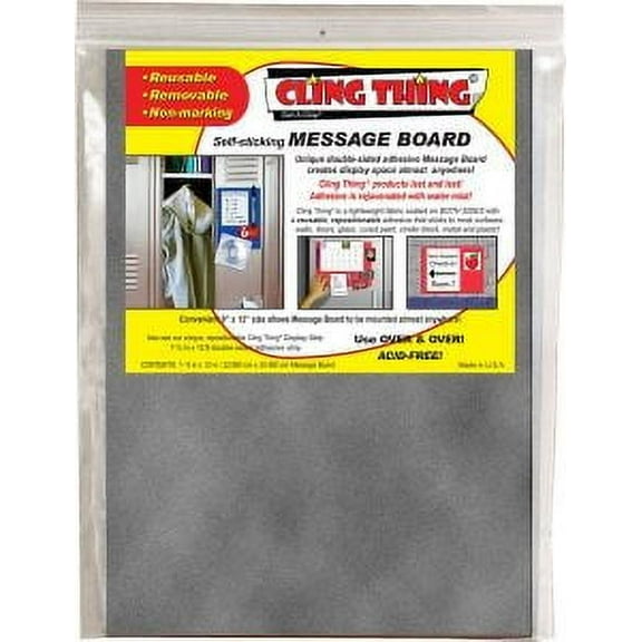 Cling Thing Message Board (Charcoal) NEW LARGER SIZE 13"x16"