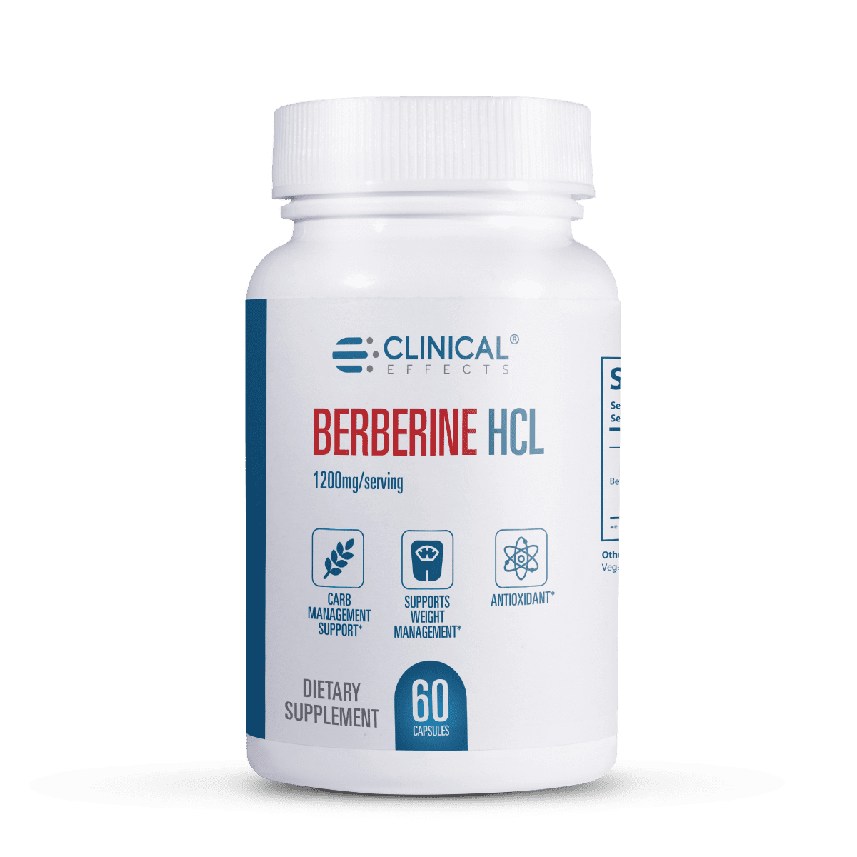 Clinical Effects Berberine HCL - Pure Berberine 1200mg/Serving - Support Healthy Blood Sugar Metabolism and Heart Health - 60 Veggie Capsules