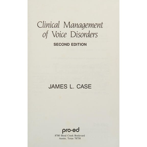Pre-Owned Clinical Management of Voice Disorders (Paperback) 9780890794258
