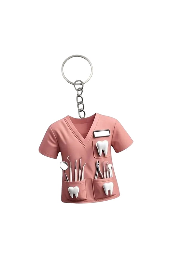 Clinical Themed Keychain For Healthcare Workers Clear Acrylic Design Compact Nurse Uniform Inspired Charm