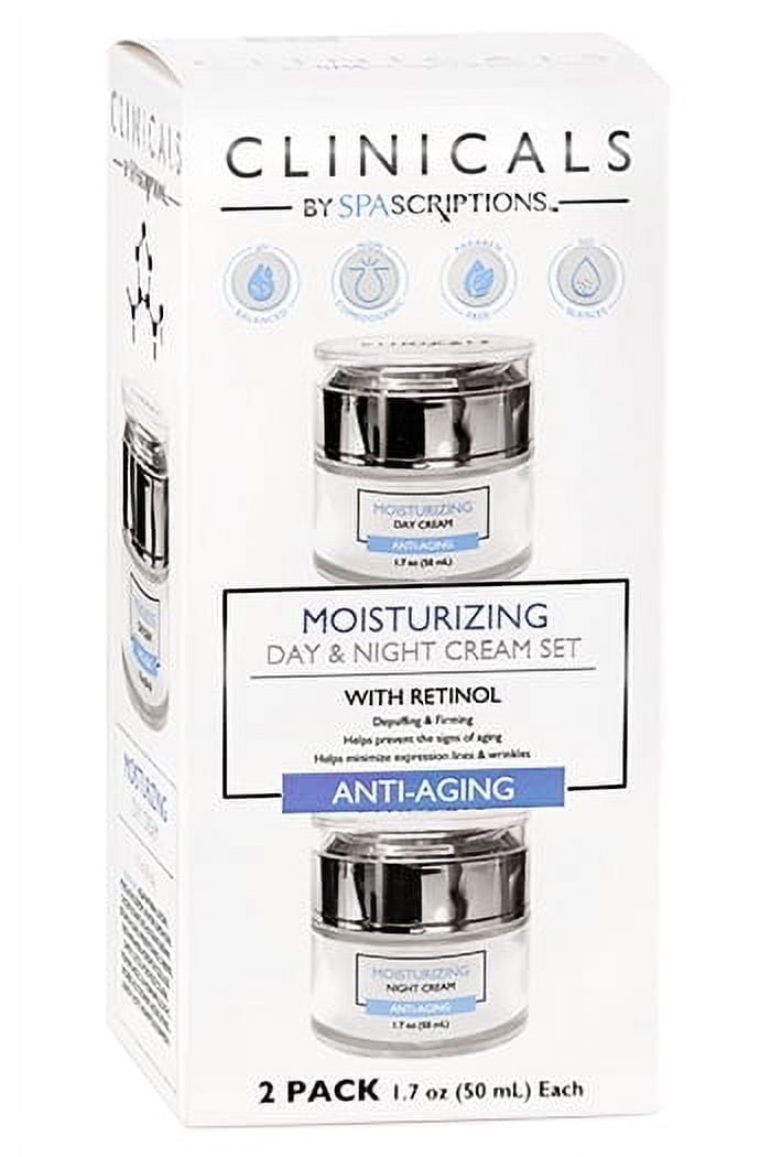 Clinicals Moisturizing Day and Night Cream Set, Retinol, Collagen