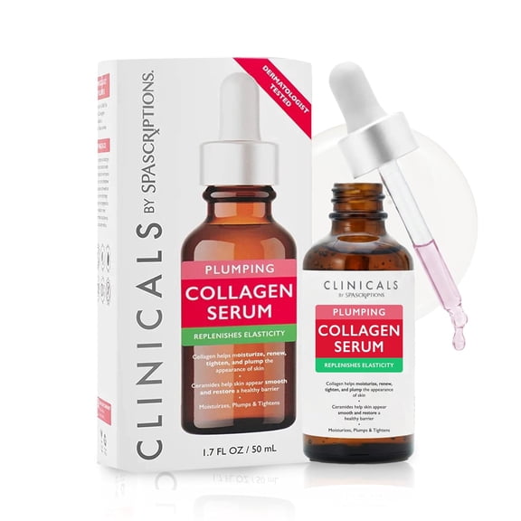 SpaScriptions Collagen Facial Serum, Plumping and Firming Face Serum for Fine Lines, 1.7 fl oz