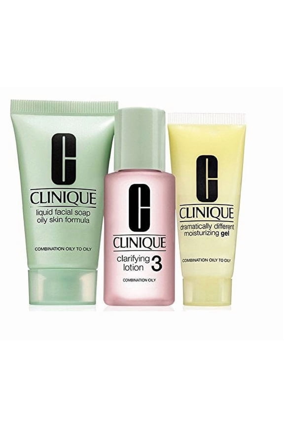 3 Step Travel Size Set For Combination Oily To Oily Skin, Liquid Facial Soap Oily Skin, Clarifying Lotion Skin Type 3, Dramatically Different Moisturizing Gel