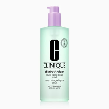 Clinique All About Clean Liquid Facial Soap Mild Dry Combination 13.5 Ounce