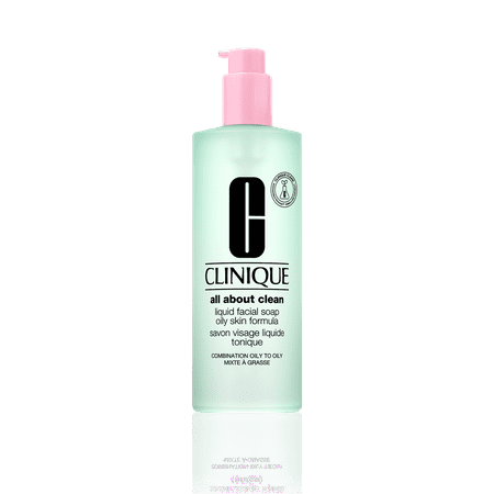 Clinique All About Clean Liquid Facial Soap Oily Skin Formula: Combination Oily to Oily Skin (Types 3 & 4), Jumbo Size, 13.5 fl. oz / 400ml