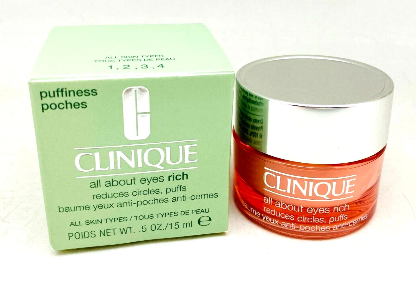 Clinique All About Eyes RICH Puffiness Eye Cream 0.5Oz/15 mL NIB