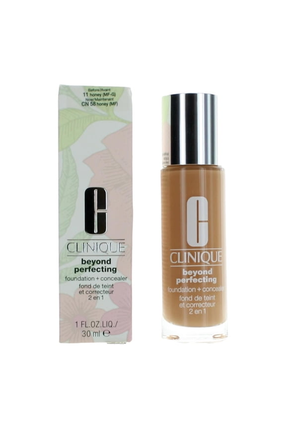 Beyond Perfecting by Clinique, 1 oz Foundation + Concealer - CN 58 Honey