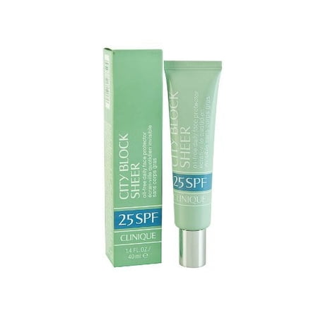 Clinique City Block Sheer SPF 25 Oil Free Daily Face Protector for Dry and Oily Skin, 1.4 oz