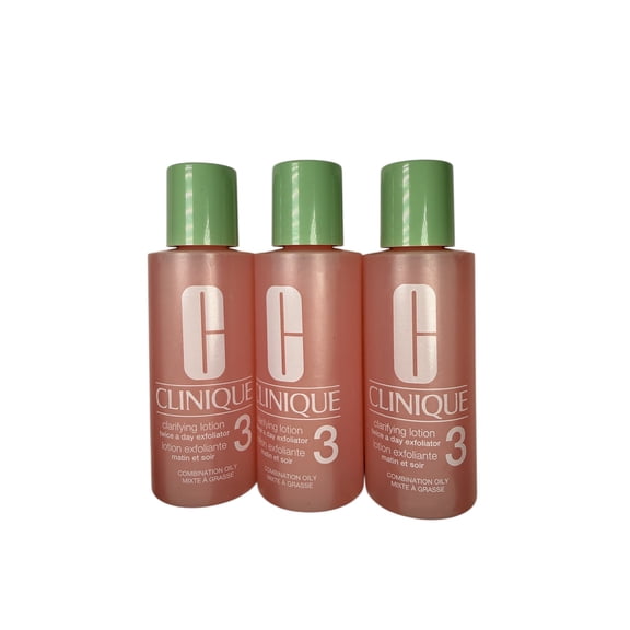 Clinique Clarifying Lotion 3 Twice a Day Exfoliator Combinatino Oily 2.0 Fl. Oz / 60 ml Total 3 Pack