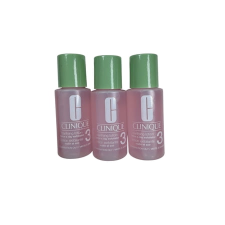Clinique Clarifying Lotion 3 Twice a Day Exfoliator Combination Oily 1.0 Fl. Oz. Total 3 Pack