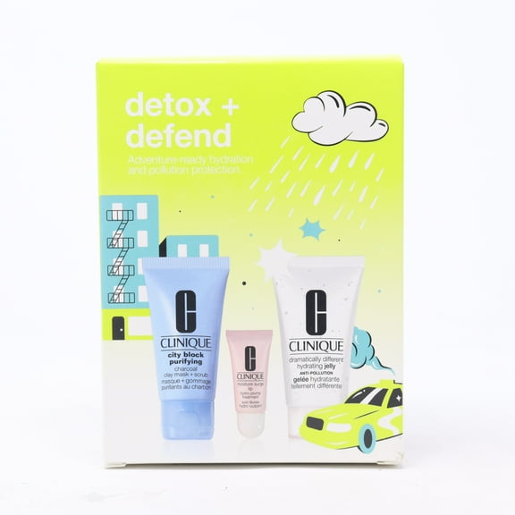 Clinique Detox + Defend 3 Pcs Set / New With Box