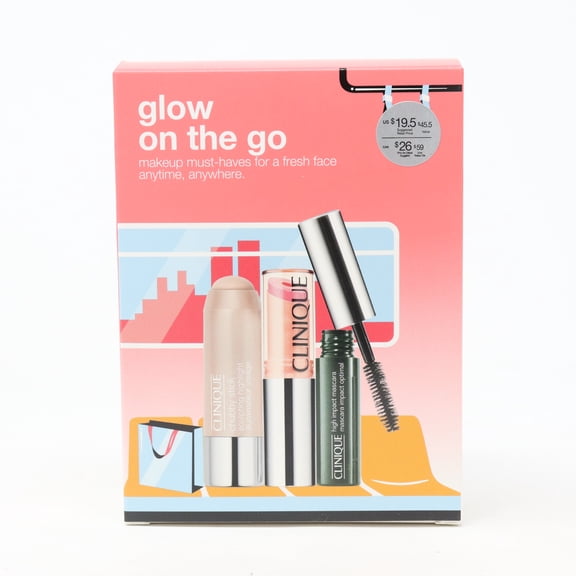 Clinique Glow On The Go 3 Pcs Set  / New With Box