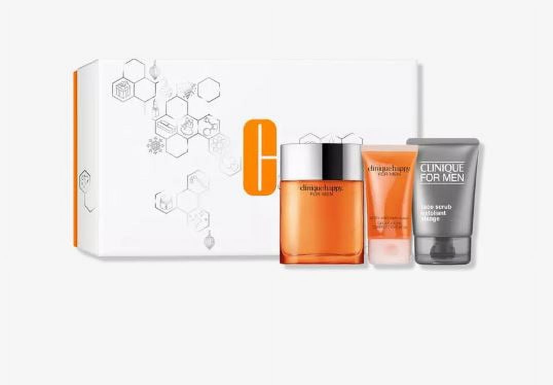 Clinique Happy 3 Pcs Set For Men 3.4 Col Sp 3.4 Face Scrub
