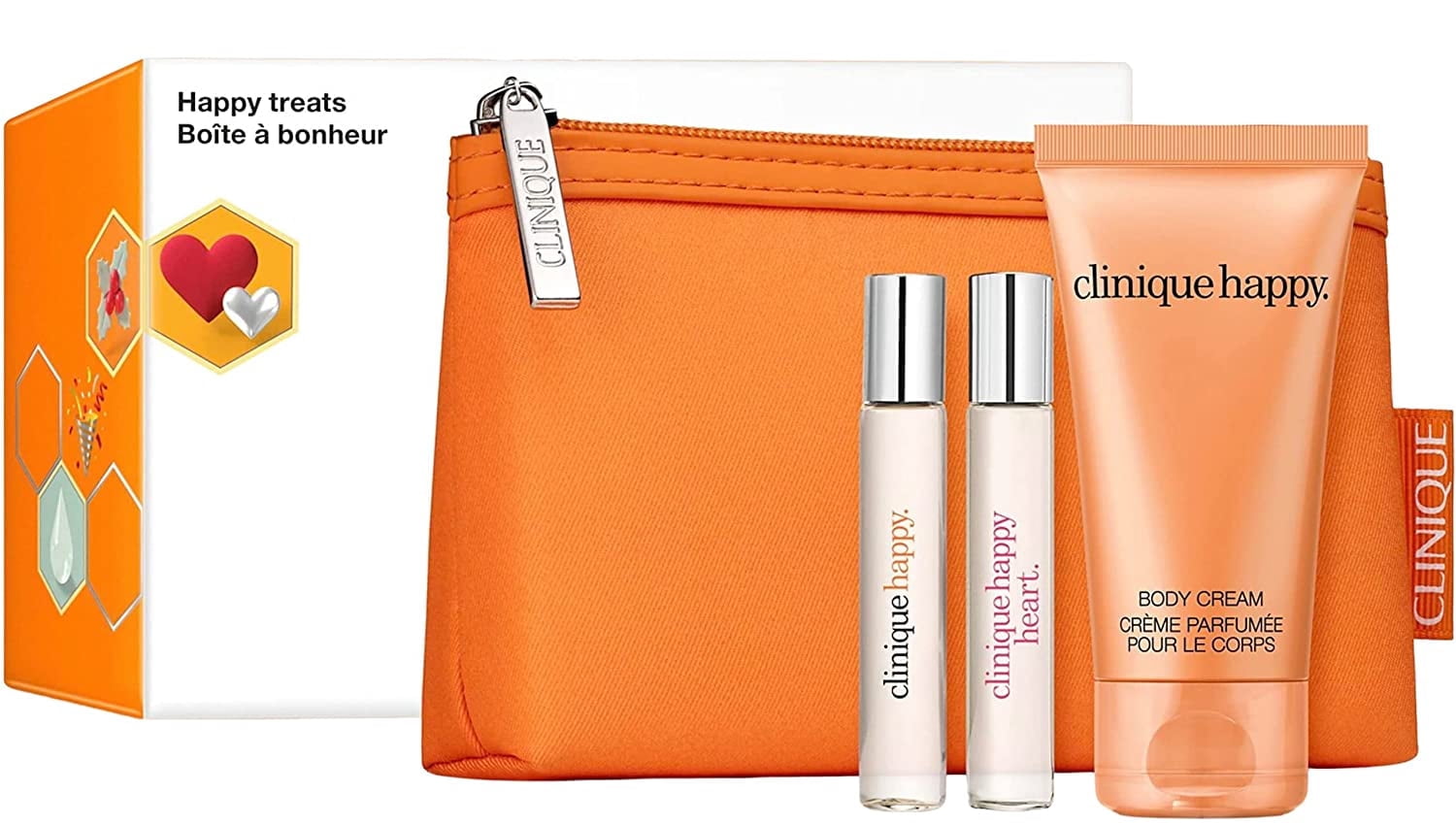 Clinique Limited Edition Happy Treats 4 Piece Gift Set Orange Bag
