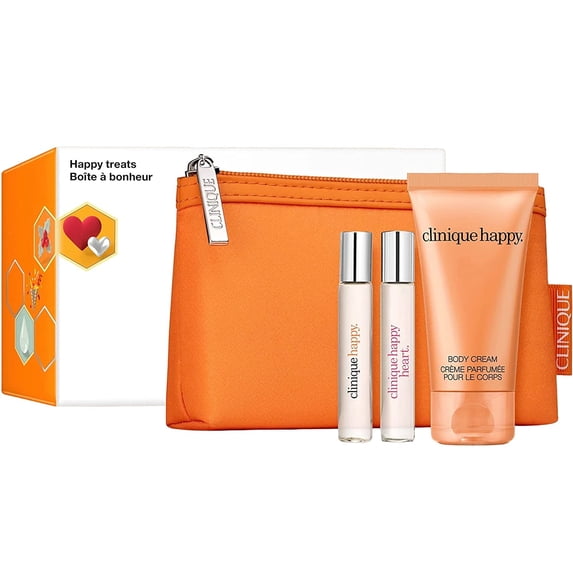 Clinique Limited Edition Happy Treats 4 Piece Gift Set Orange Bag