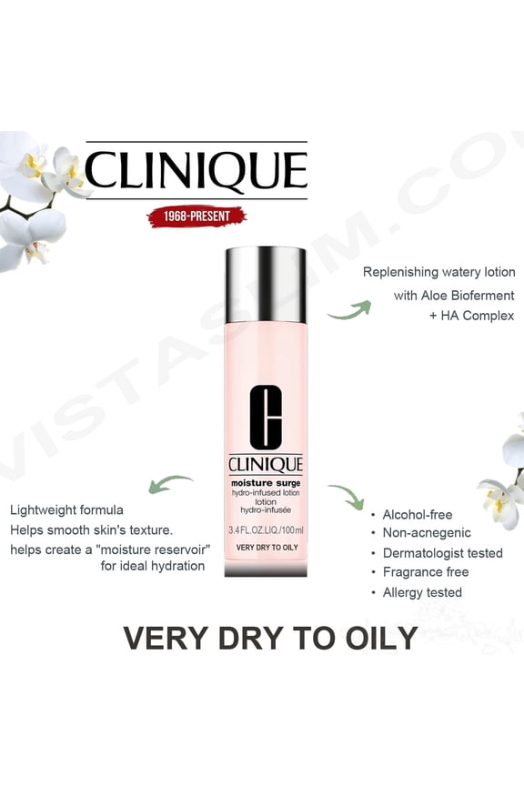 Moisture Surge Hydro-Infused Lotion 100ml Lightweight Formula 4 Very Dry 2 Oily Skin