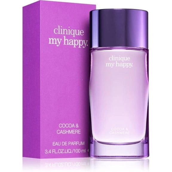 Clinique My Happy Cocoa & Cashmere Eau De Parfum, Warm Cozy Fragrance, 3.4 fl oz/100 mL