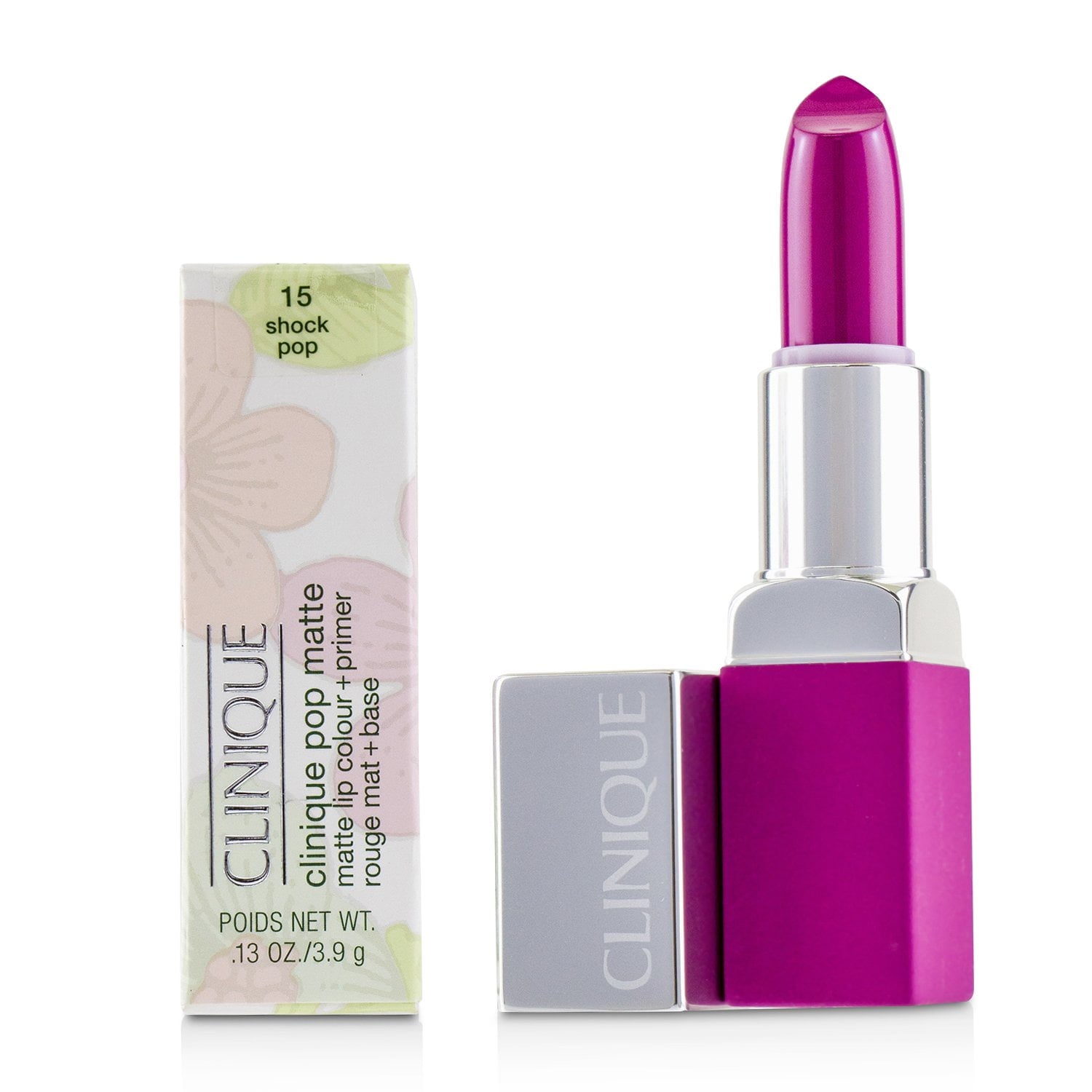 Clinique Pop Matte Lip Colour + Primer - 15 Shock Pop, 3.9g