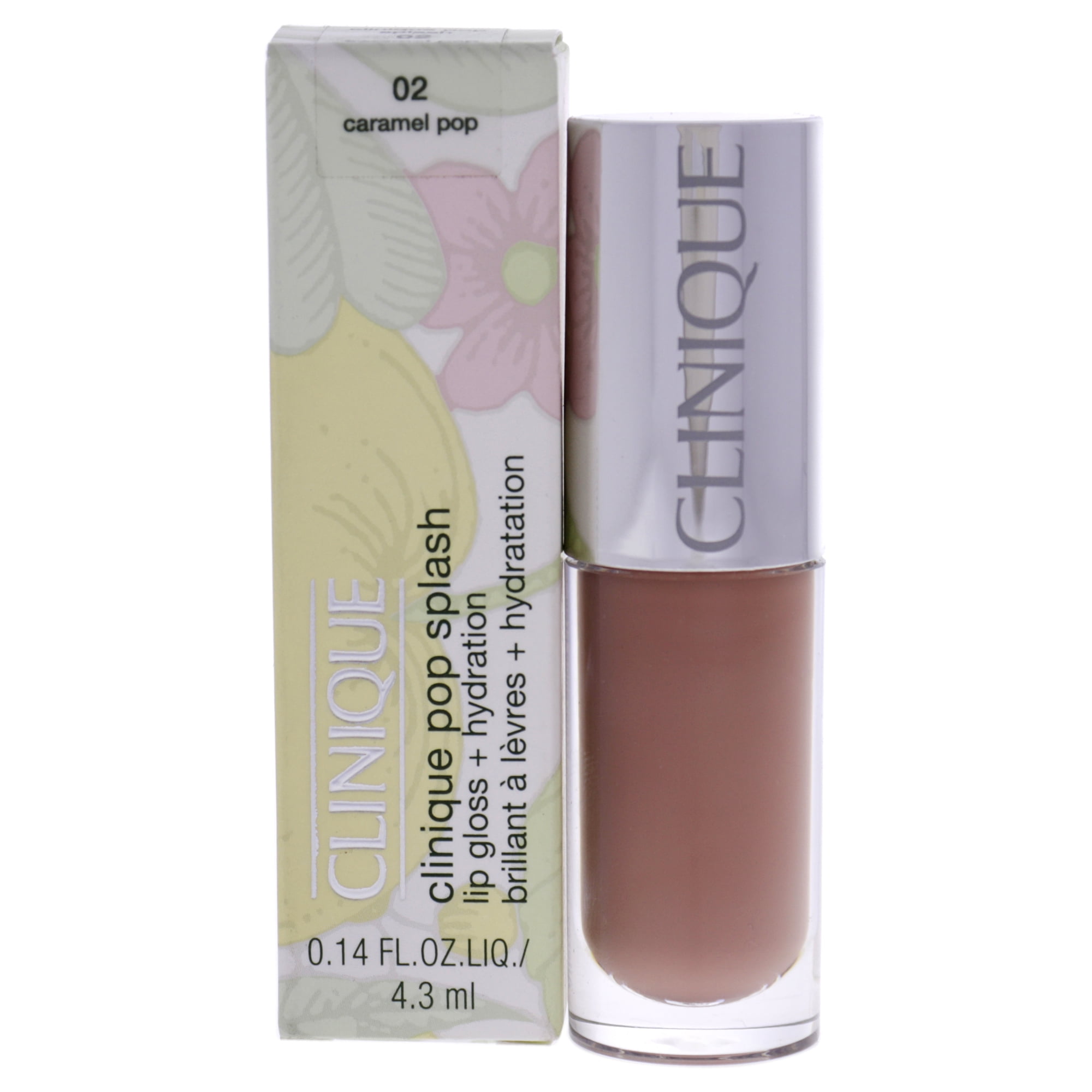 Clinique Pop Splash Lip Gloss Plus Hydration 02 Caramel Pop, 0.14 oz