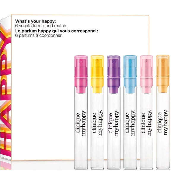 Clinique What`s Your Happy 6 Scents to Mix and Match Gift 2023 Set (0.17oz/5mL each)