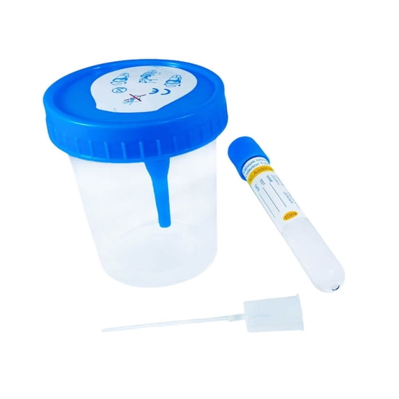 Clinsam Urine Specimen Cup with Collection Straw Needle, 90 mL, 100/pk