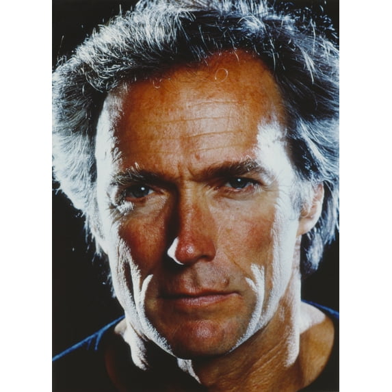 Clint Eastwood Close Up Portrait with White Hair Photo Print (24 x 30)