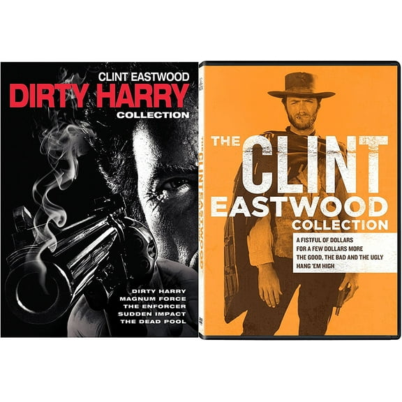 Clint Eastwood Collection Western The Man with no Name + The Dirty Harry Complete Series 9 Movie DVD Set