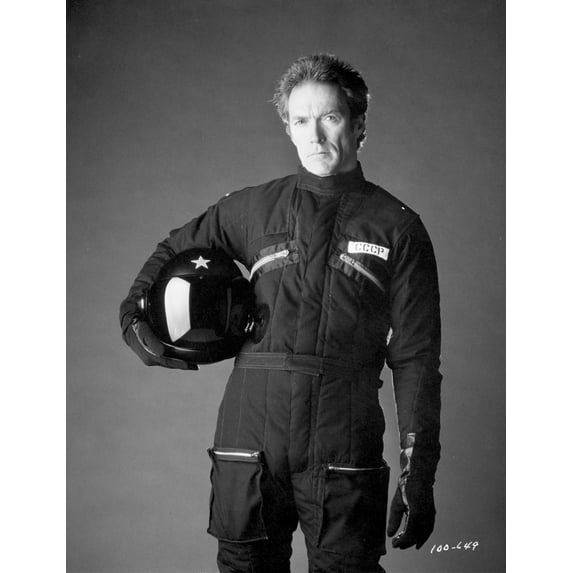 Clint Eastwood Holding Helmet in Classic Photo Print (24 x 30)