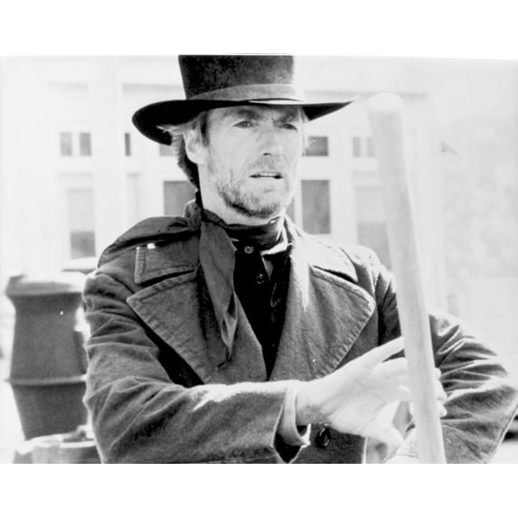 Clint Eastwood Holding Stick in Classic Photo Print (24 x 30)