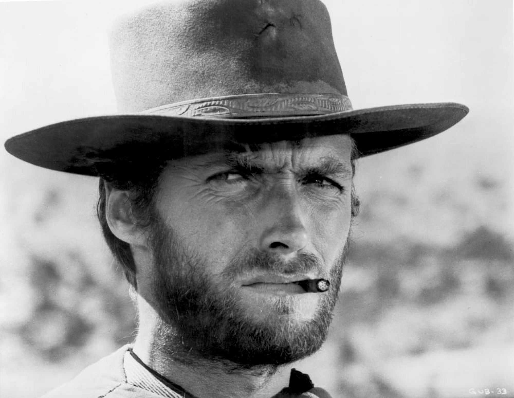 Clint Eastwood Portrait in Classic with Cigarette in His Mouth Photo ...