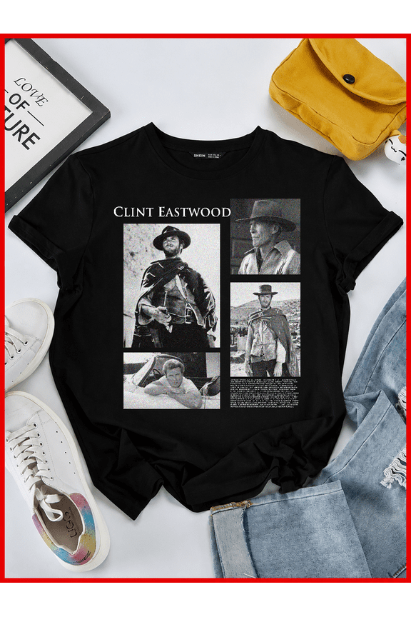 Clint Eastwood Vintage Man With No Name Western Actor Unisex T-Shirt V60747, S-5XL