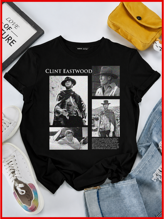 Clint Eastwood Vintage Man With No Name Western Actor Unisex T-Shirt V60747, S-5XL