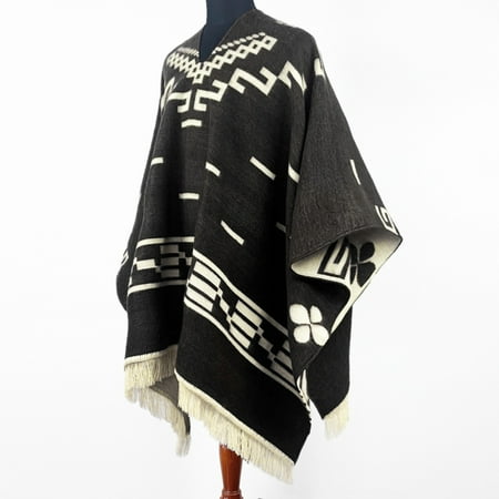 Clint Eastwood Western cowboy Poncho Serape replica handmade of Alpaca wool Unisex - black