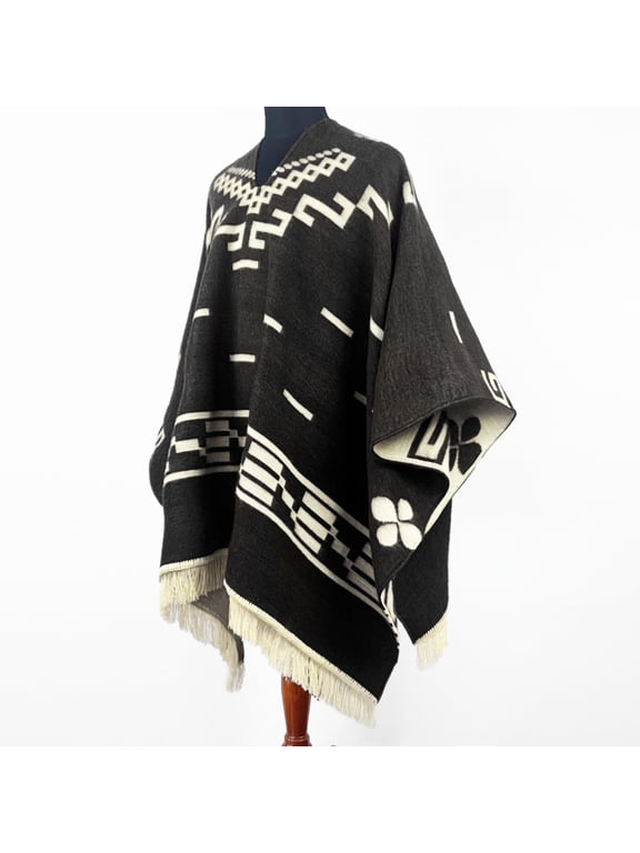 Clint Eastwood Western cowboy Poncho Serape replica handmade of Alpaca wool Unisex - black