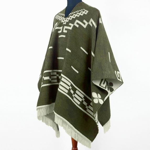 Clint Eastwood Western cowboy Poncho Serape replica handmade of Alpaca wool Unisex - olive green