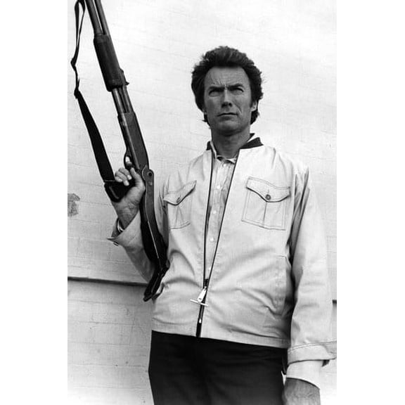 Clint Eastwood in The Enforcer as Dirty Harry posing with Remington 870 Police Folder 24x36 Poster