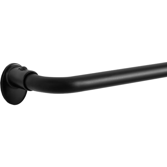 Clinton Curtain Rods, Black Out Curtain Rod, 5/8 Inch Blackout Wrap Around Adjustable Curtain Rod, Curtain Rods For Windows 28 to 48 Inch, Matte Black Curtain Rod
