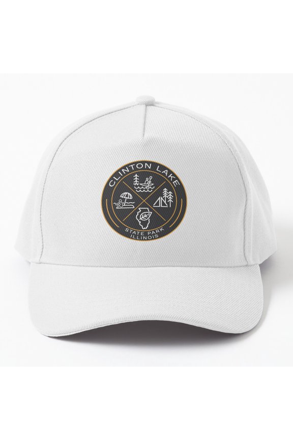Clinton Lake State Park Baseball Cap, Heraldic Outdoor Travel Logo Design, Classic Hat