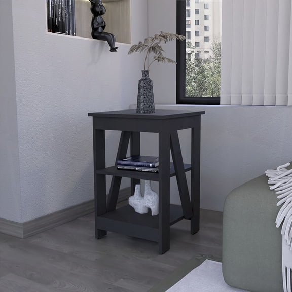 Clio Auxiliary Table - Features Two Spacious Shelves for Organizing